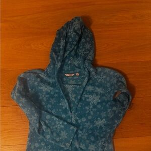 La Vie En Rose Teal Snowflake Onesie pajamas -XS